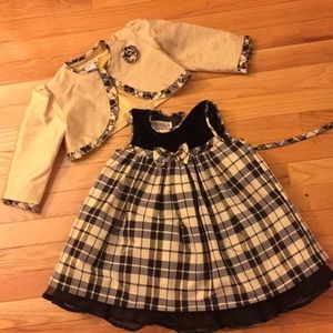 Gold plaid dress with matching jacket